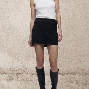 ZARA THE LOW RISE MINI SKIRT BLACK SIZE XS 2585/420/800